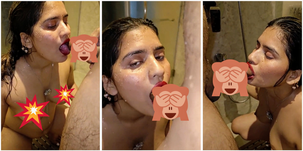 Desi Cute Sonali Bhabhi Sucking Cock in Shower Bathroom nude video