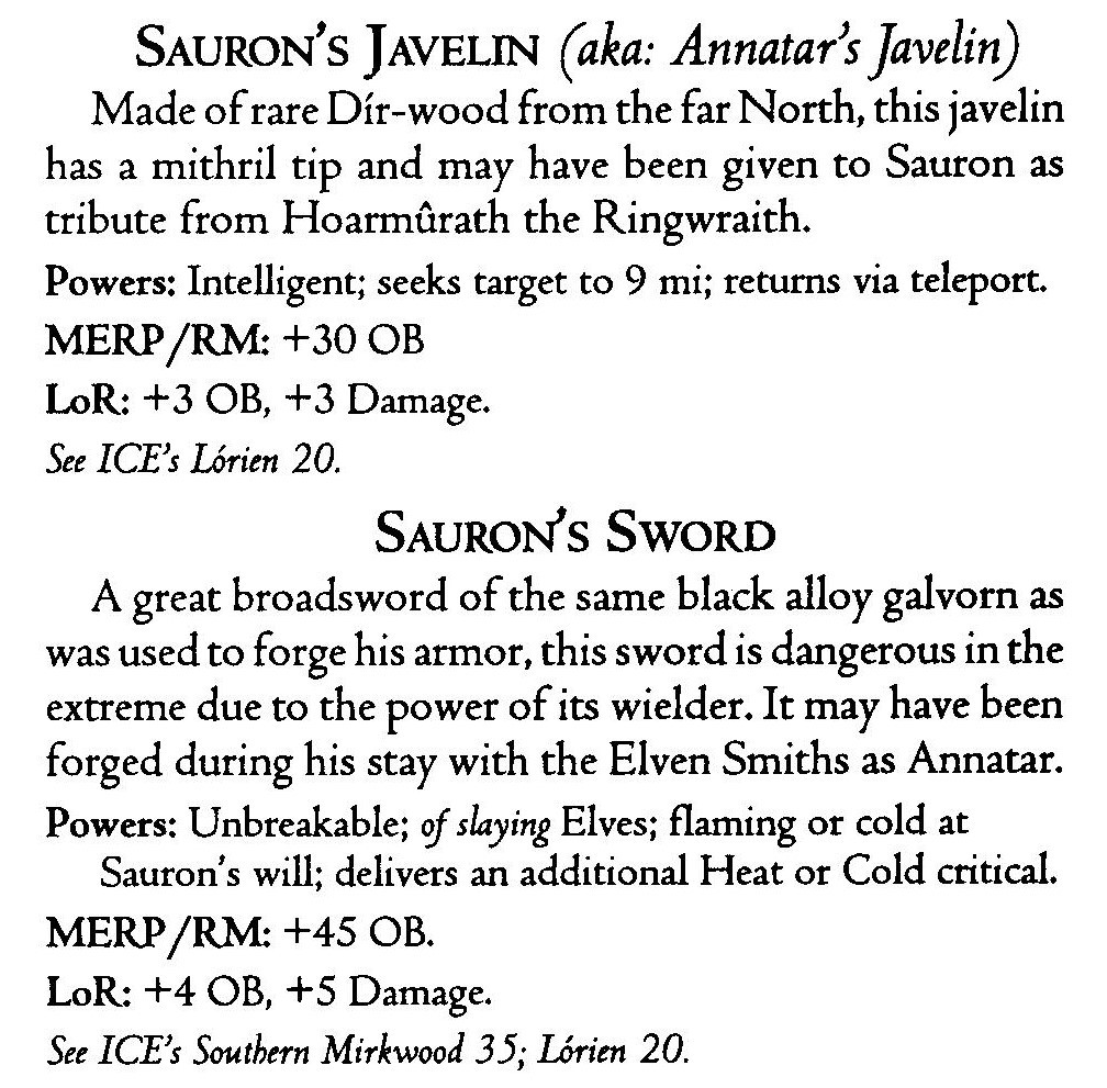 Sauron s sword