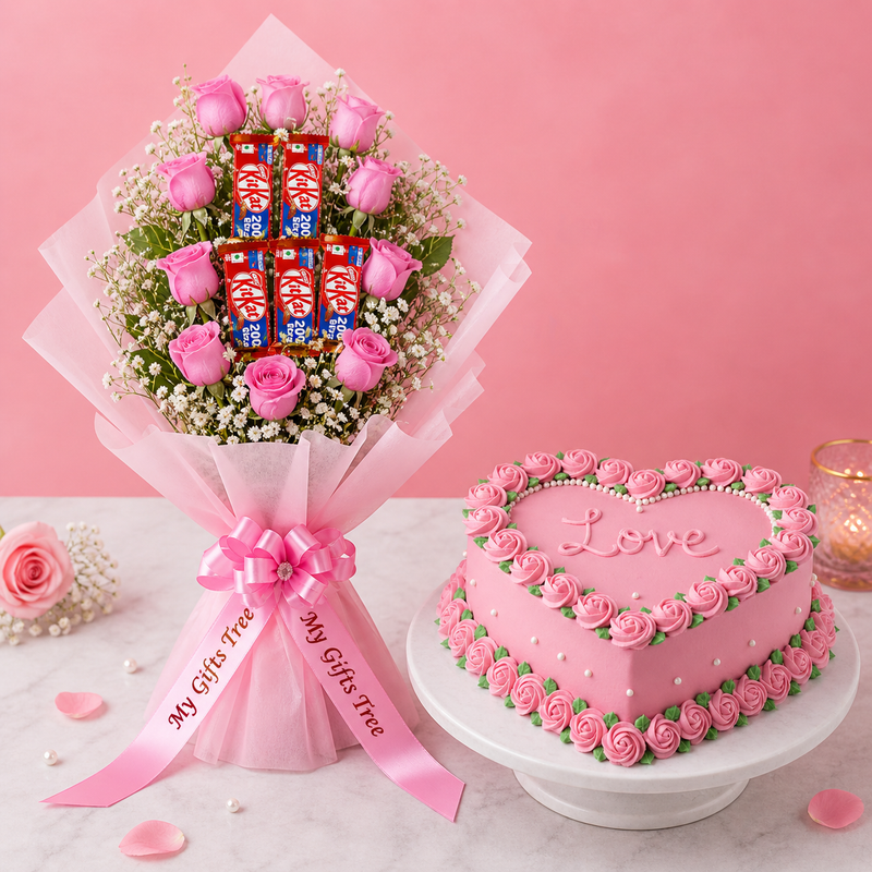 Romantic Pastle Gift N Cake Display  Image