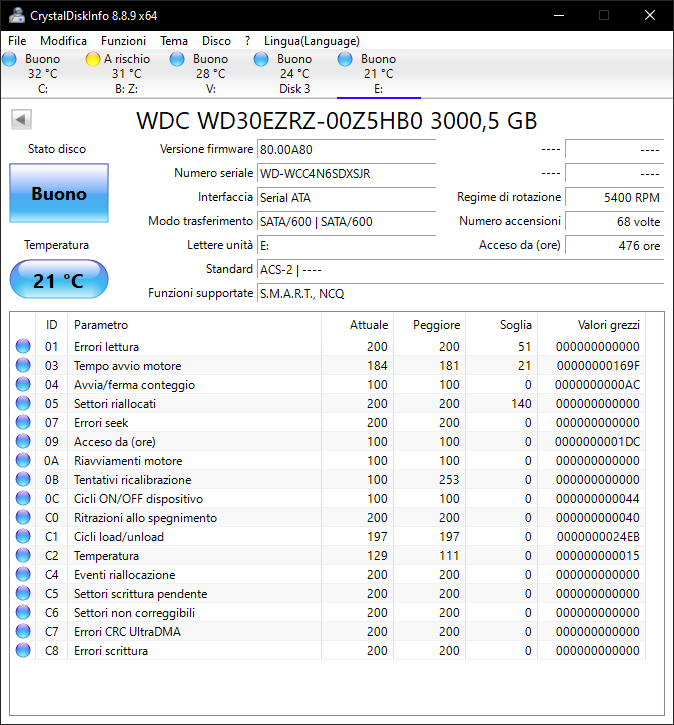 WDC WD30EZRZ-00Z5HB0