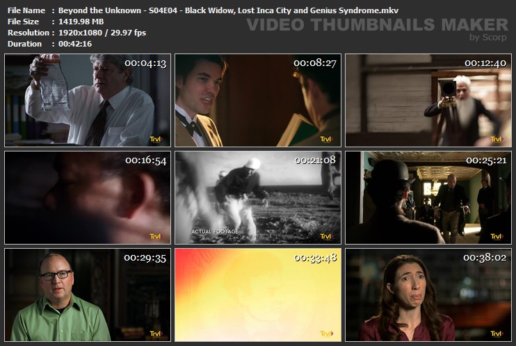 Beyond the Unknown - S04E04 - Black Widow, Lost Inca City and Genius Syndrome.mkv