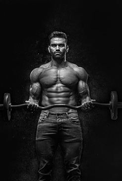 Bodybuilder doing exercise