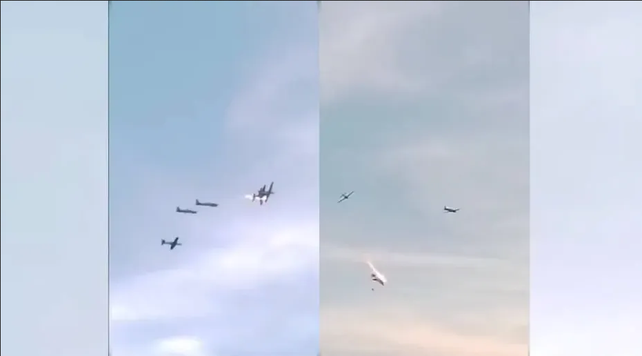 Captan el momento en que dos aviones se estrellan en Colombia