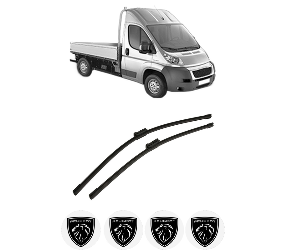 Set stergatoare auto PEUGEOT BOXER Platform/Chassis din 2006-2023, pentru parbriz auto, 2 bucati, Bosch Aerotwin, din cauciuc siliconat rezistent, 4 Stickere Auto PEUGEOT