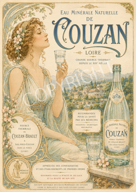 Eau Minérale de Couzan Art Nouveau