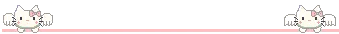 Pixel art gif of two hello kitty angels holding up a pink divider