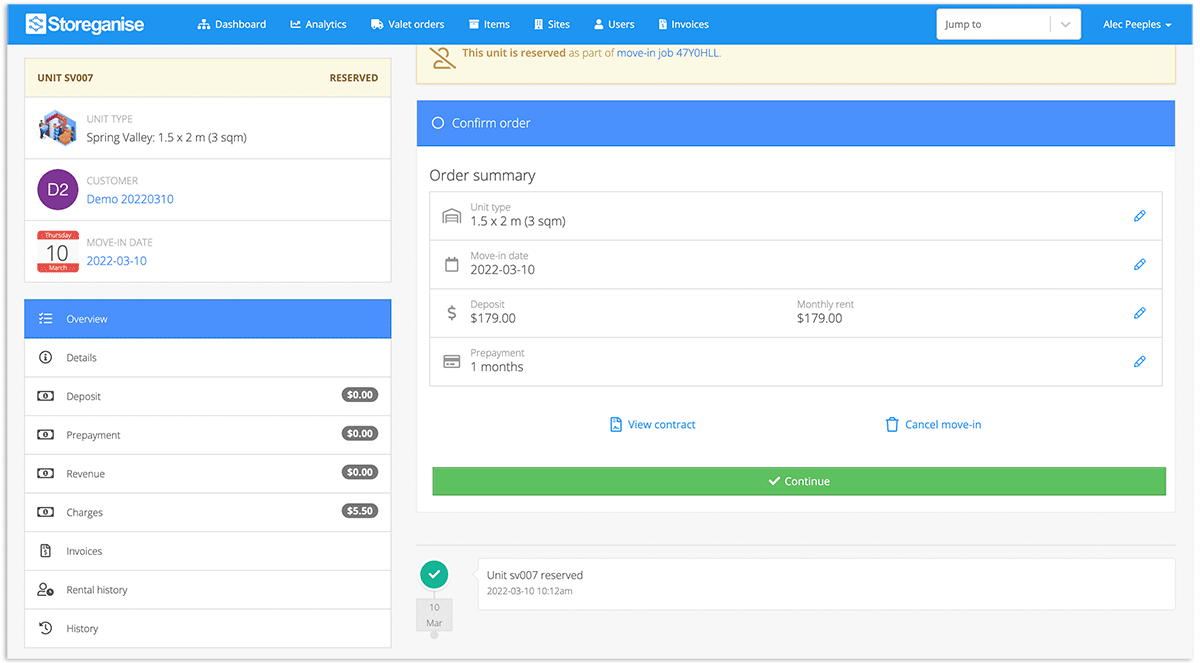 Storeganise Move-ins are now easier