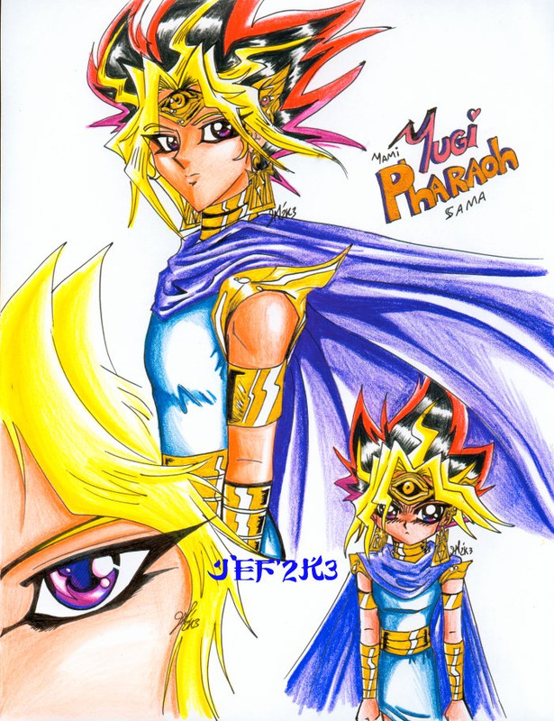 Hình vẽ Atemu (Yami Yugi) bộ YugiOh (vua trò chơi) 1_Atemp_98