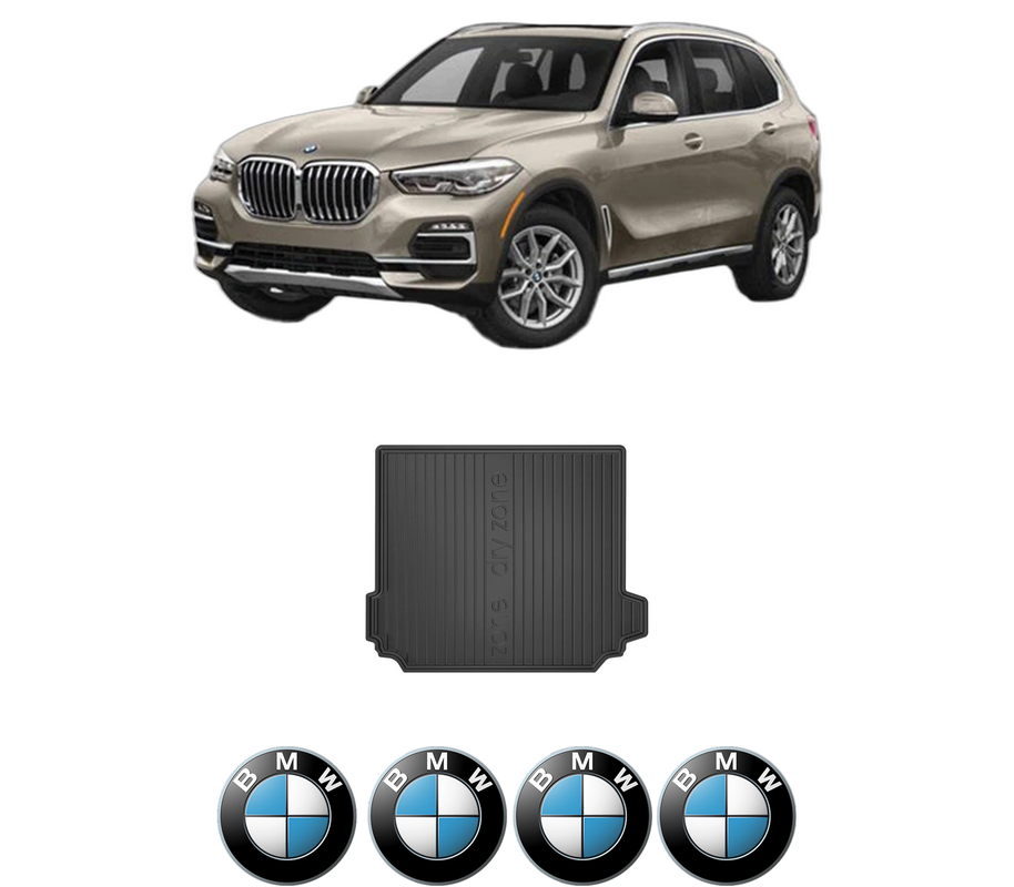 Tavita Portbagaj BMW Seria X5 (G05, F95) din 2018-2023, Protectie Portbagaj Auto, 4x Stickere auto cu BMW