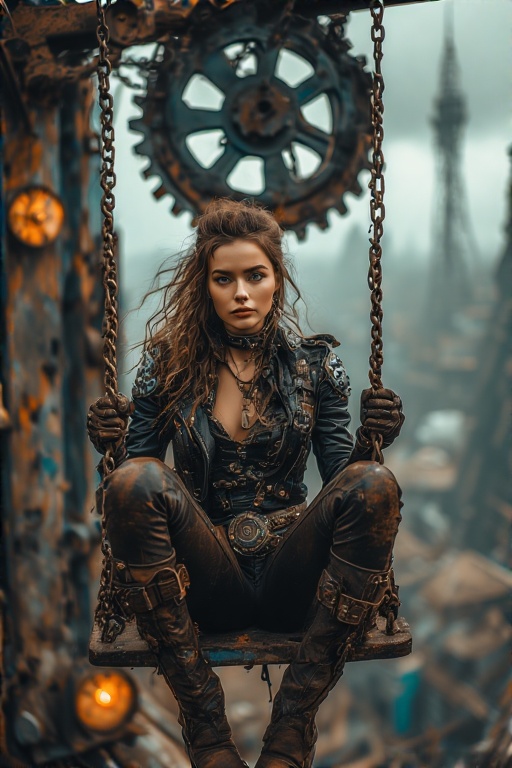 A-woman-seated-on-a-rusty-meta-24