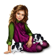 christmas_elf_girl_with_boston_terrier_puppy 34