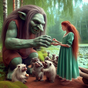 https://i.postimg.cc/r0D8Y9Z3/a-lady-in-a-green-dress-feeding-a-troll.jpg