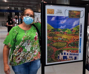 Meire Lopes presente com sua obra de arte Naif na estação do Metrô (1)