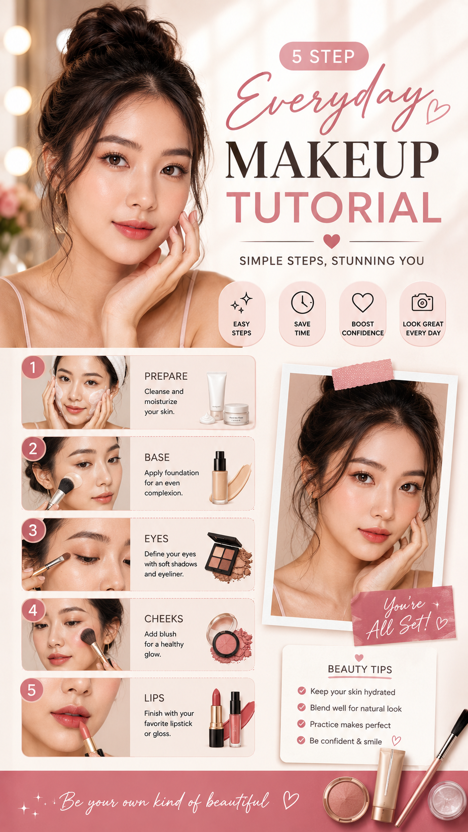 Beauty Tutorial Step Board Generator