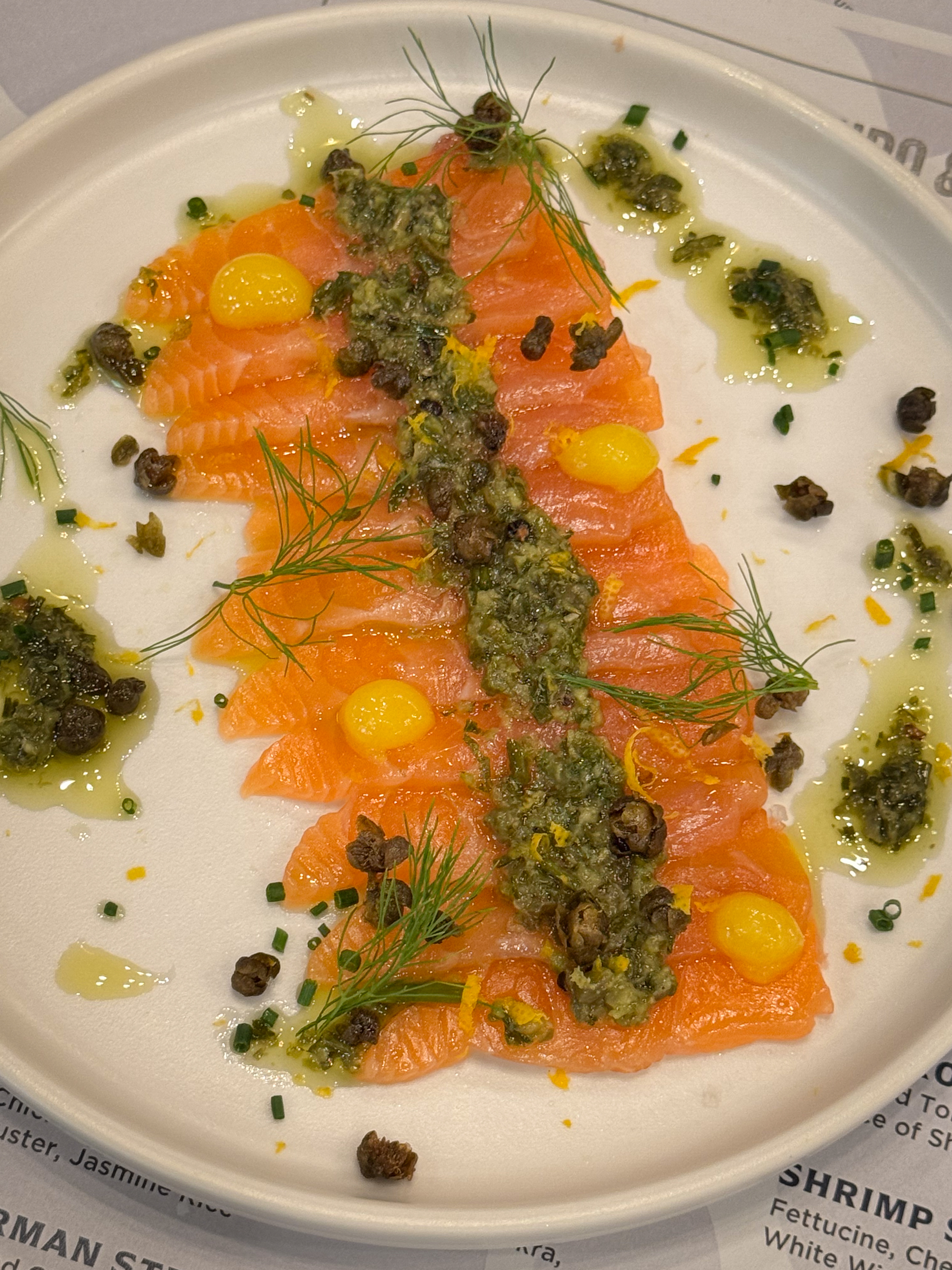 King Salmon crudo at Pearls Oyster & Crudo Bar