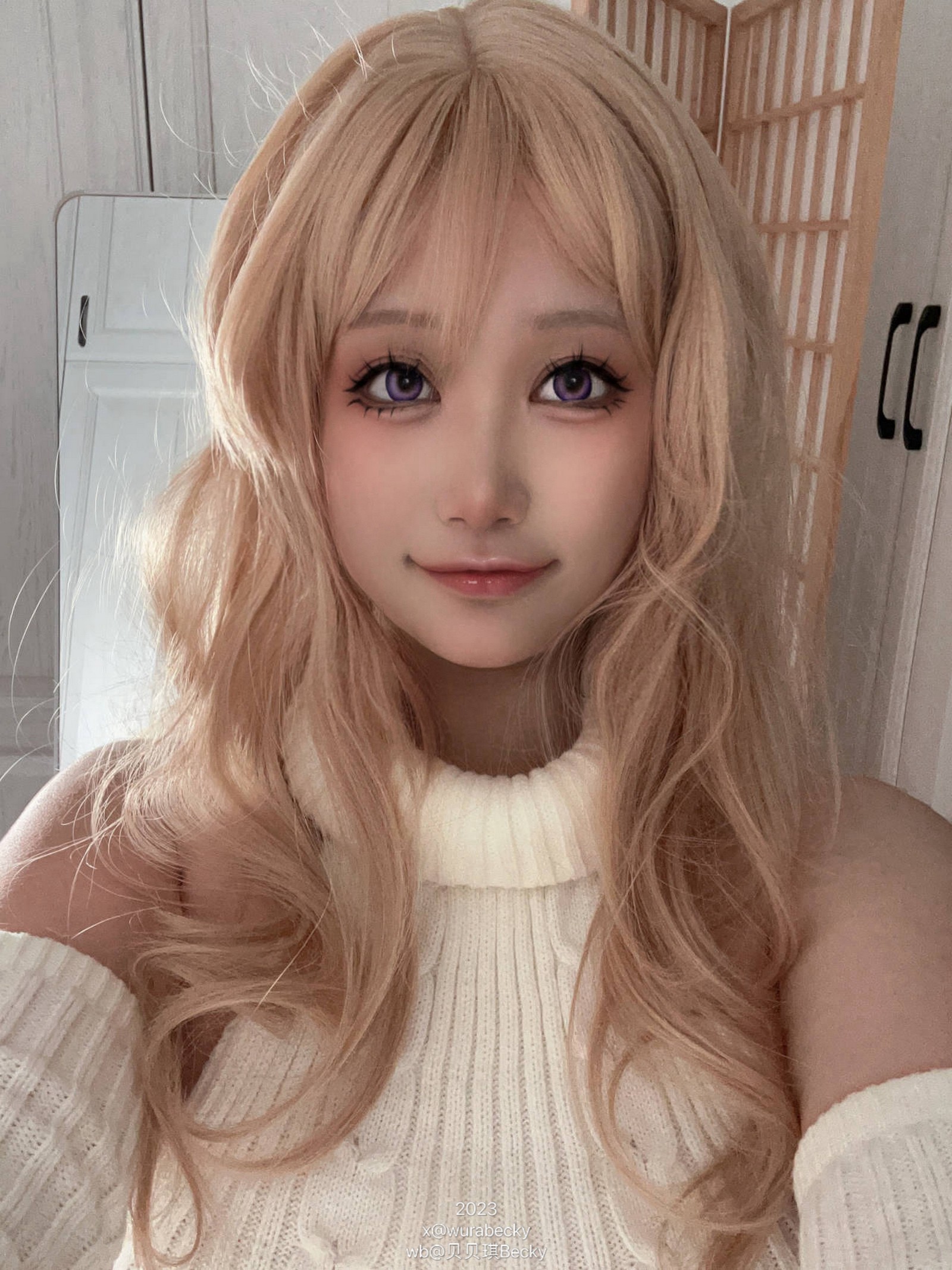 贝贝琪 Becky 白色毛衣 主题 写真集｜日常风高清摄影（25P｜149MB）插图