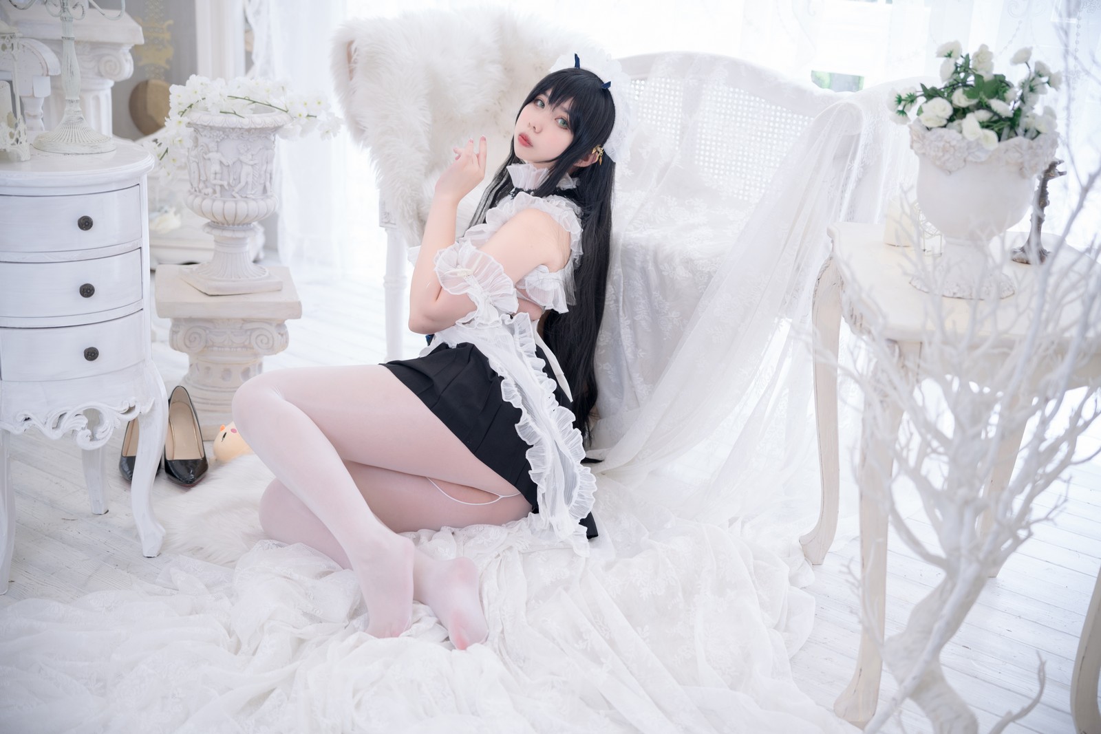 Meroko_魅瞳 – 碧蓝航线 不挠 女仆 Cos 写真（53P-744.2M）慵懒女仆主题高清图集插图1