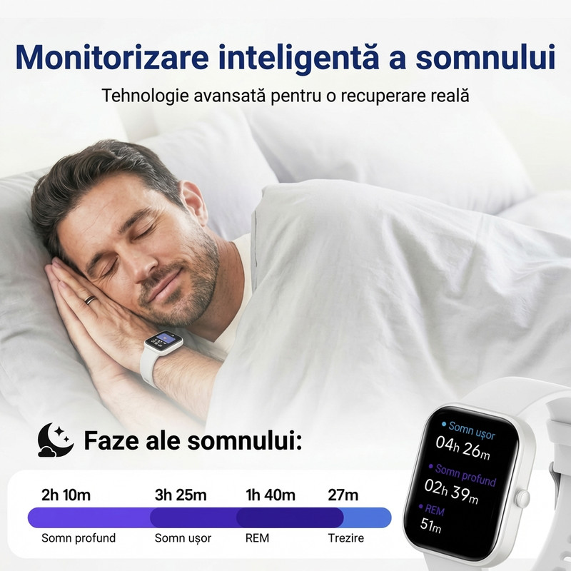 Smartwatch ROTTER Alb