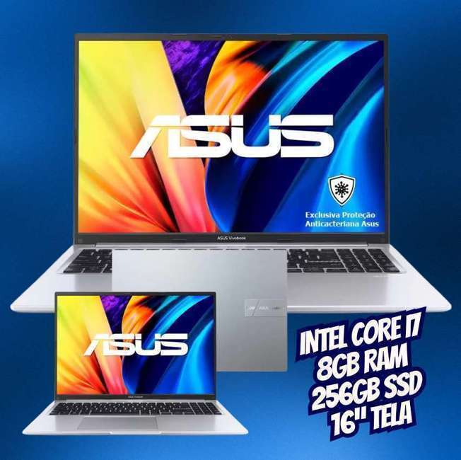 Notebook ASUS VivoBook 16 X1605ZA-MB310 Intel Core i7 1255U 3,5 GHz 8Gb Ram 256Gb SSD Keep OS LED FHD Prata Metálico