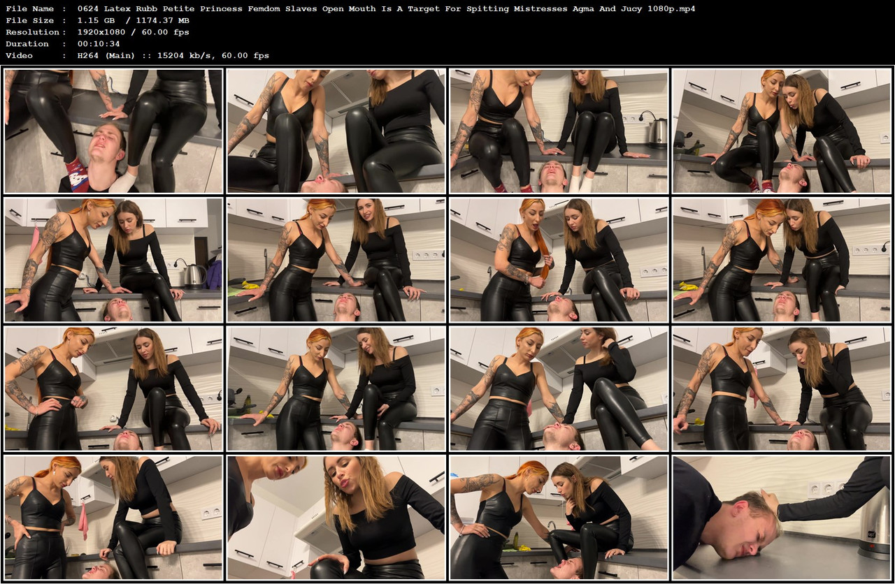 0624 Latex Rubb Petite Princess Femdom Slaves Open Mouth Is A Target For Spitting Mistresses Agma An