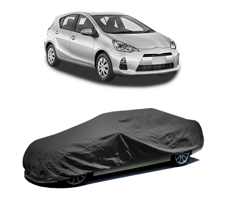 Husa tip prelata auto pentru TOYOTA PRIUS C (NHP10_) 2011,culoare negru, material textil impermeabil, rezistanta la intemperii praf UV, CARPASSION Husa Protectie