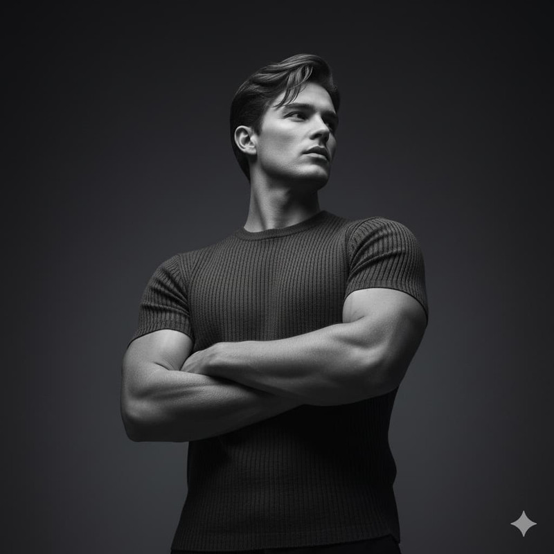 Драматичный ЧБ-портрет силы по фото нейросеть