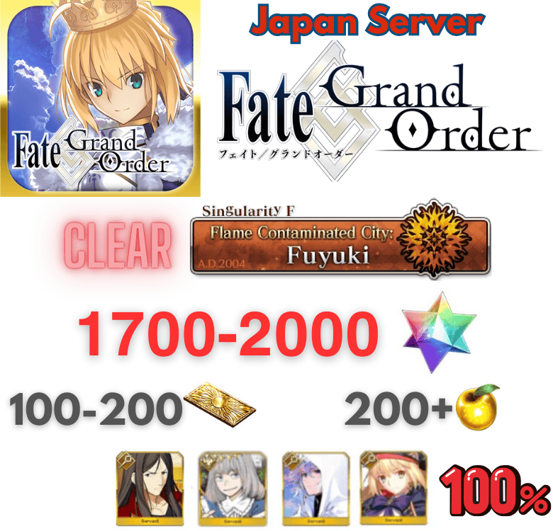 [JP]Gói tk FGO Starter Account 4 xe + 1700sq 