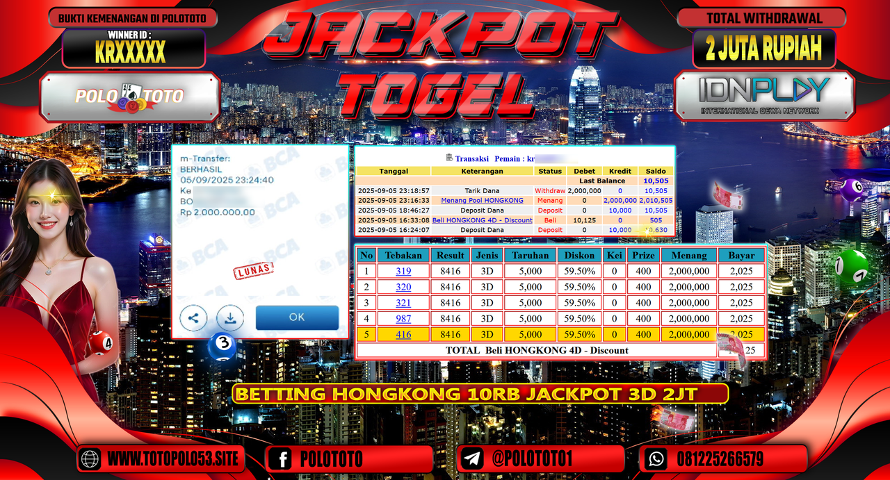 POLOTOTO JACKPOT TOGEL HONGKONG LOTTO Rp.2.000.000,-