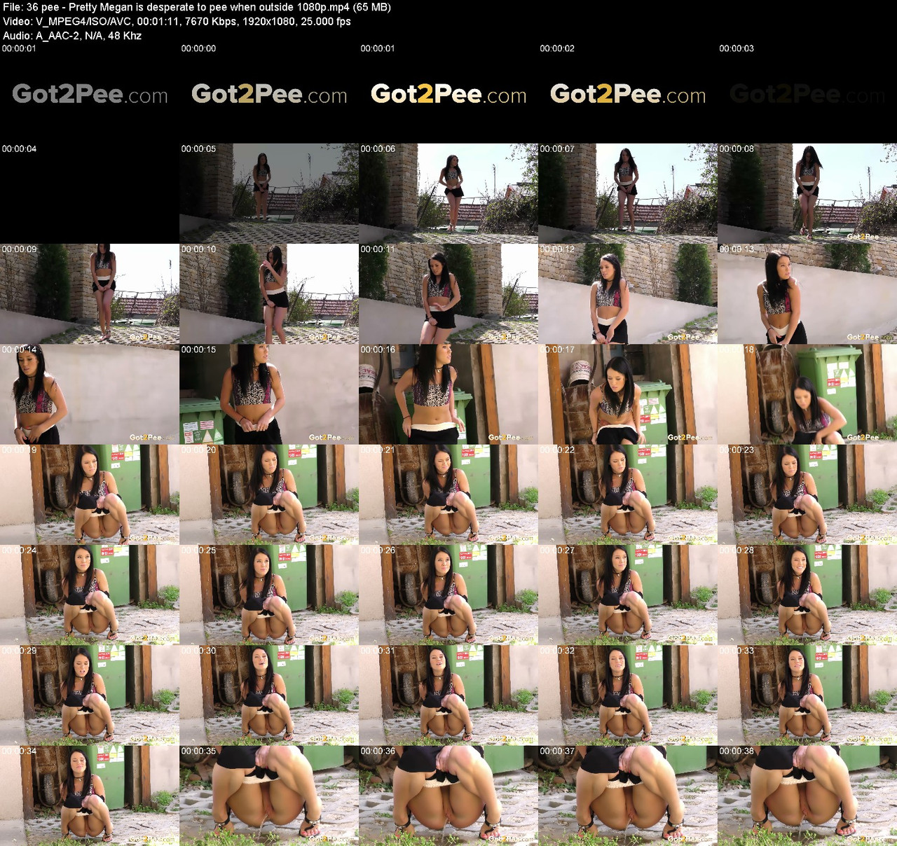 36 pee Pretty Megan is desperate to pee when outside 1080p