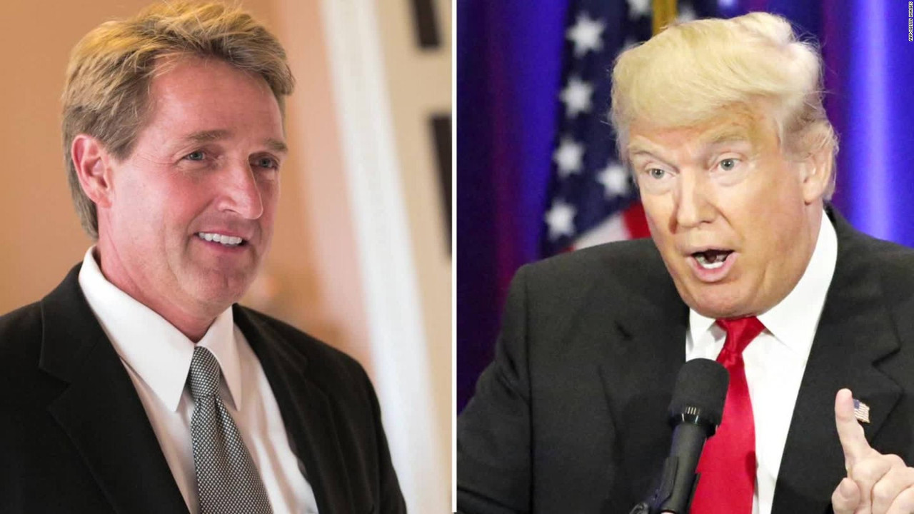 Jeff Flake clashes with President Donald Trump