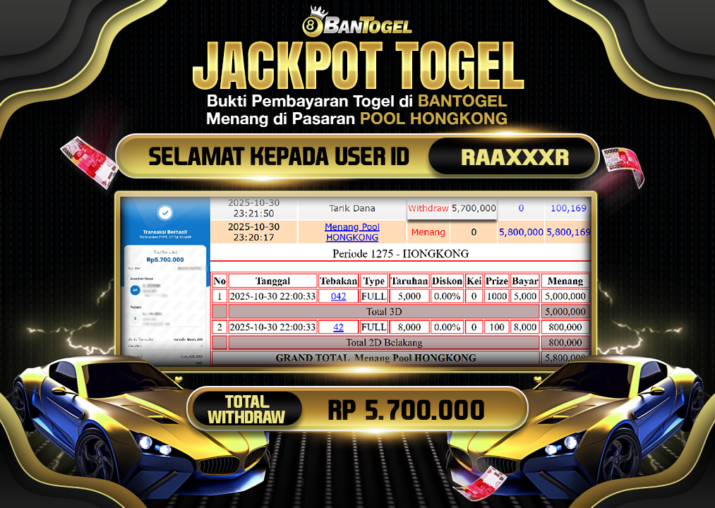 BUKTI JACKPOT LUNAS BANTOGEL