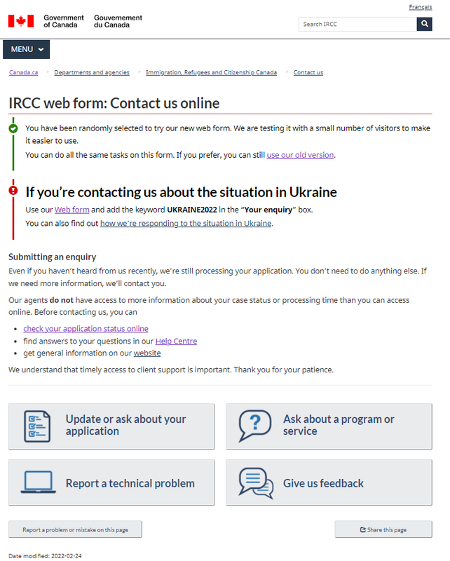 2022: New webform portal | Canada Immigration Forum