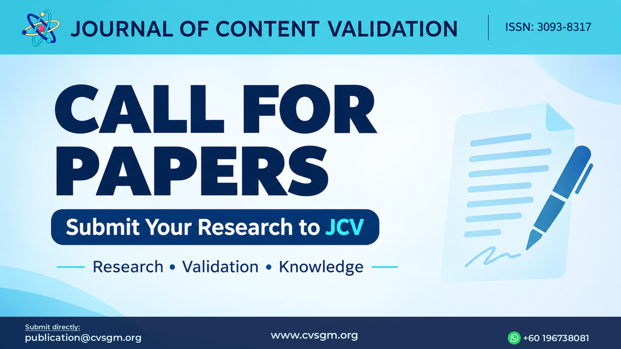 Call for Papers: Journal of Content Validation (JCV) Now Open for Submissions