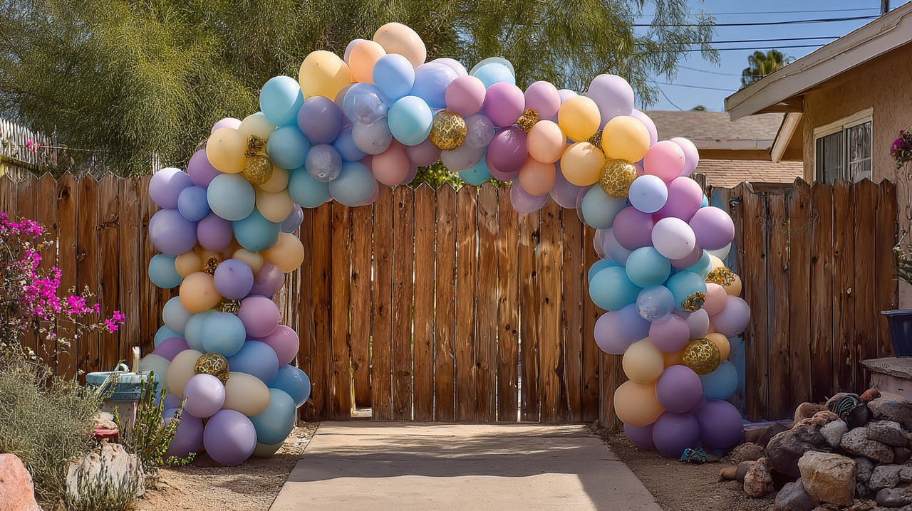 Разнокалиберная арка из шаров