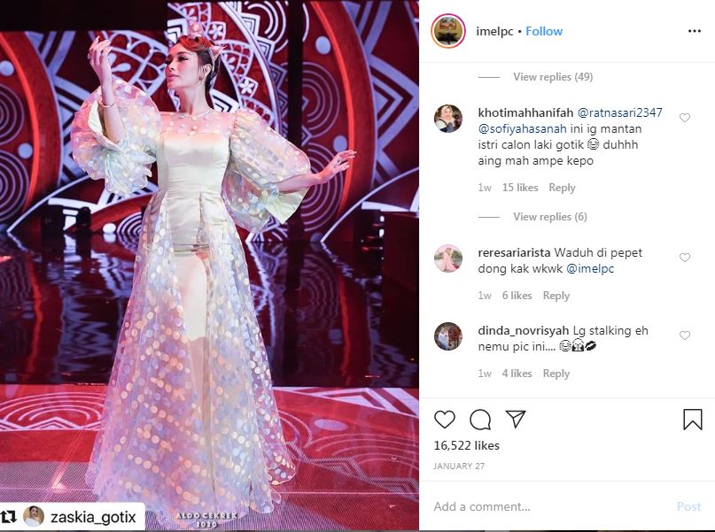 Imel PC, mantan istri Sirajuddin pernah unggah foto Zaskia Gotik