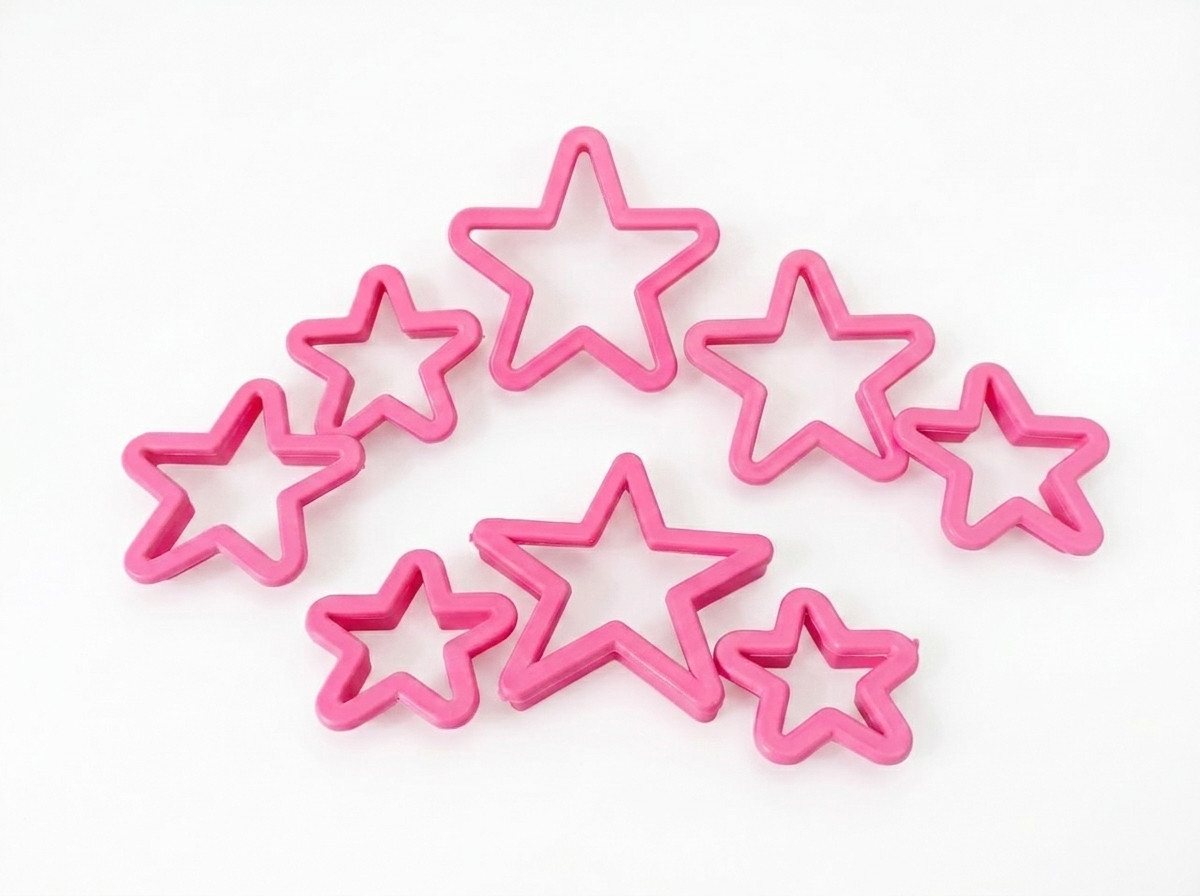 Cortador de estrellas x8 pzs para galletas pastillaje manualidad