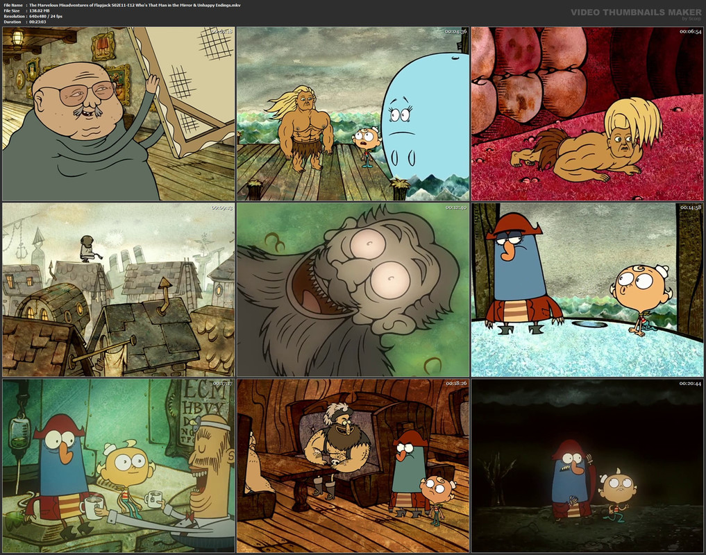 The Marvelous Misadventures of Flapjack S02E11-E12 Who's That Man in the Mirror & Unhappy Endings.mk