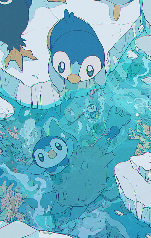 piplup-lapras-and-empoleon-pokemon-drawn