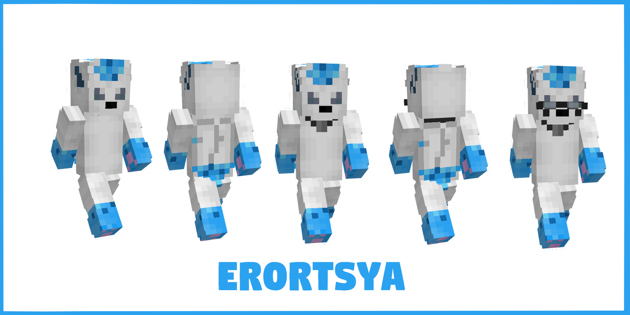 Erortsya The Alolan Vulpix | @Erortsya (With Glasses and Necklace) (Slim Model) (Raffle Winner) Minecraft Skin