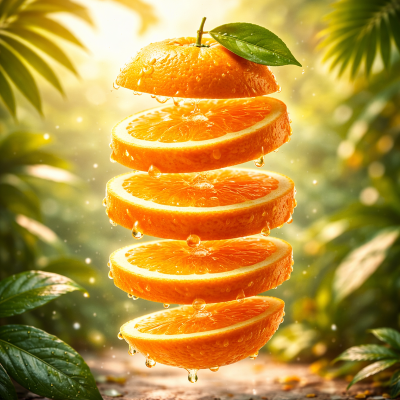 Tạo Hình Ảnh Trái Cây Cắt Lát Lơ Lửng