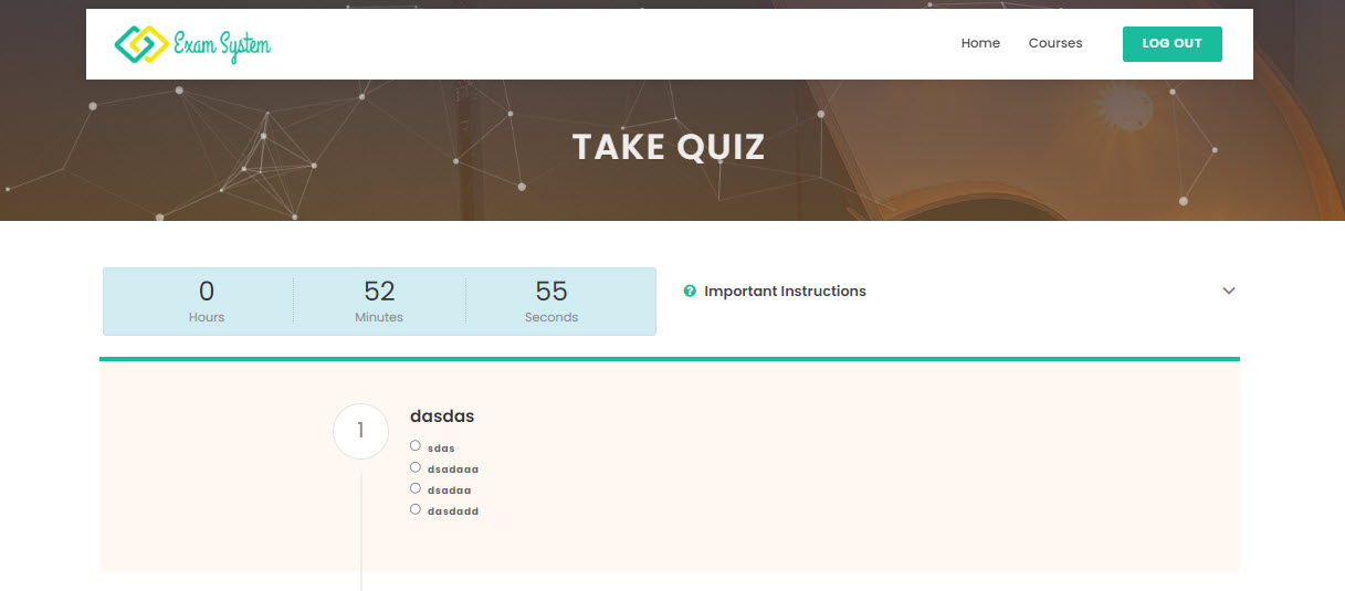 Online Exam System  ASP MVC .NET 6