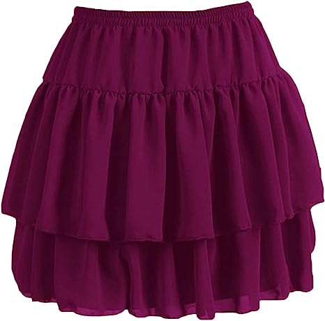 Women's Flared Short Skirts Basic Versatile Pleated Mini Skater Elastic Skirts - Picture 8 of 47