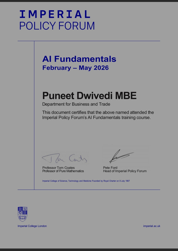 Certificate – Imperial Policy Forum AI Fundamentals