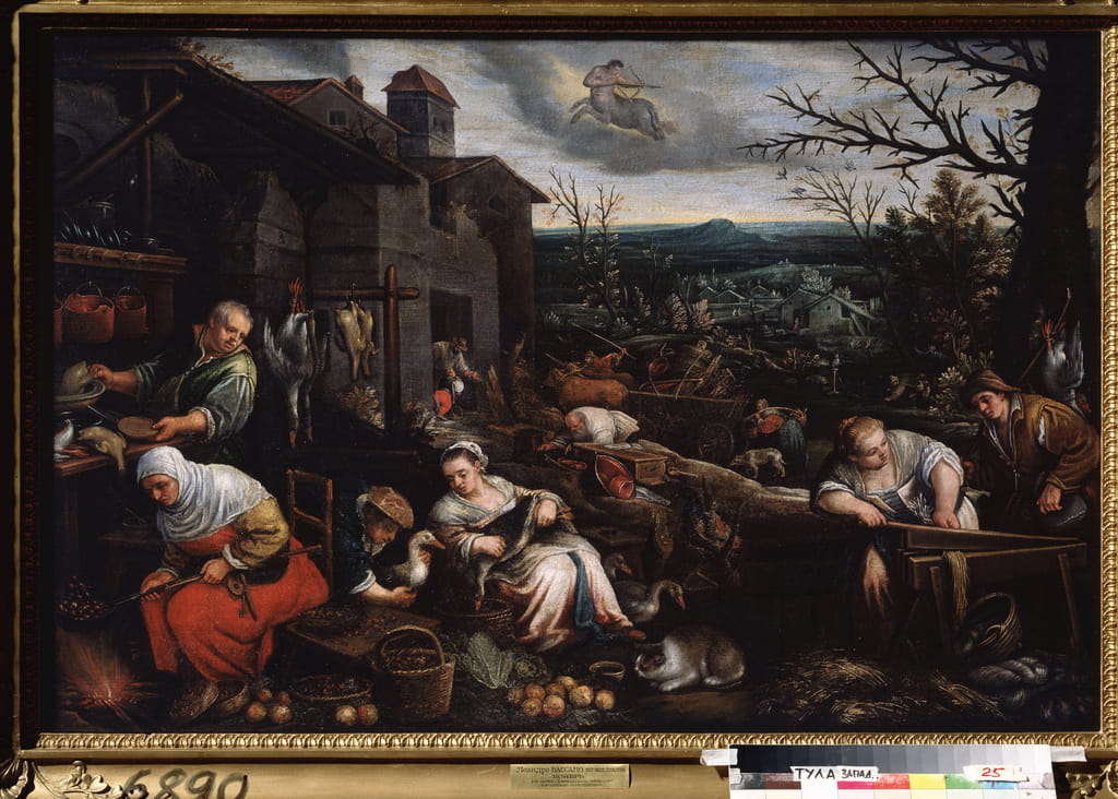 Leandro-da-Ponte-Bassano-Le-mois-de-novembre-November-Une-femme-grillent-des-chataignes-une-autr