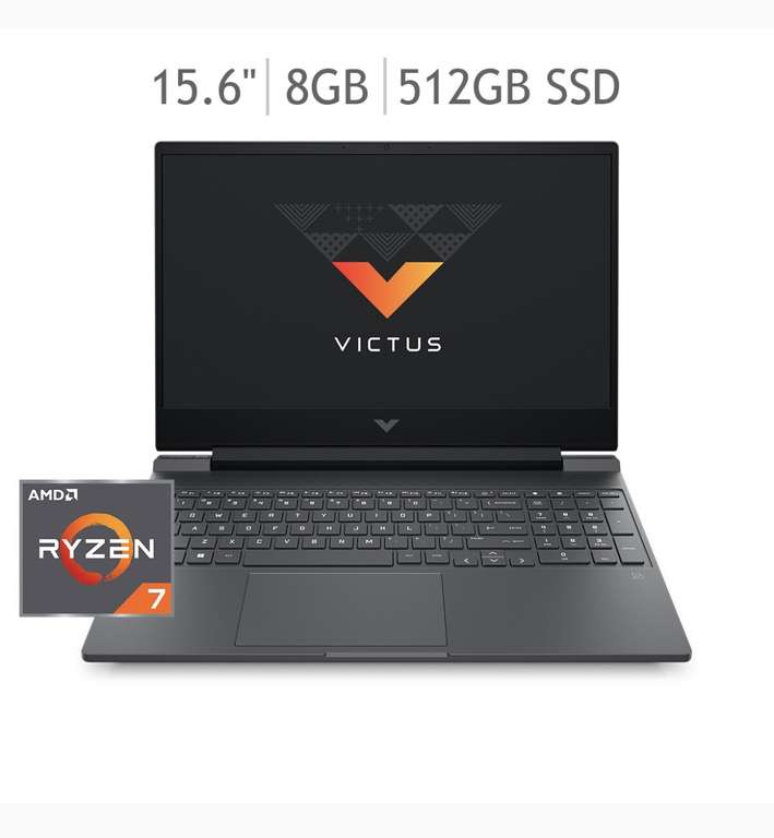 Costco: Victus Gaming Laptop 15.6, Windows 11 Home, AMD Ryzen 7, 8GB RAM, 512GB SSD 