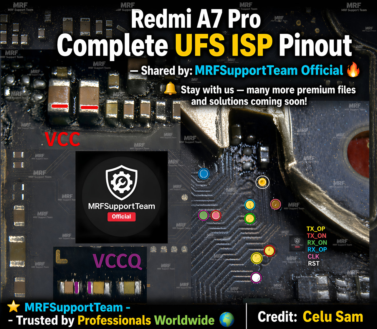 Redmi A7 Pro (arctic) Complete UFS ISP Pinout