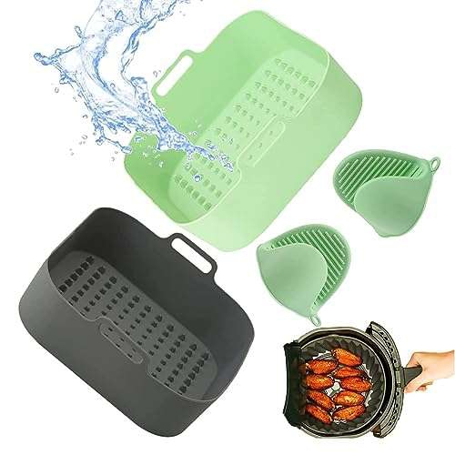 Amazon: Molde de Silicona 4 Pcs Air Fryer Silicon con Guantes para Cocina, para Freidora de Aire, Sin BPA, Apto para Microondas