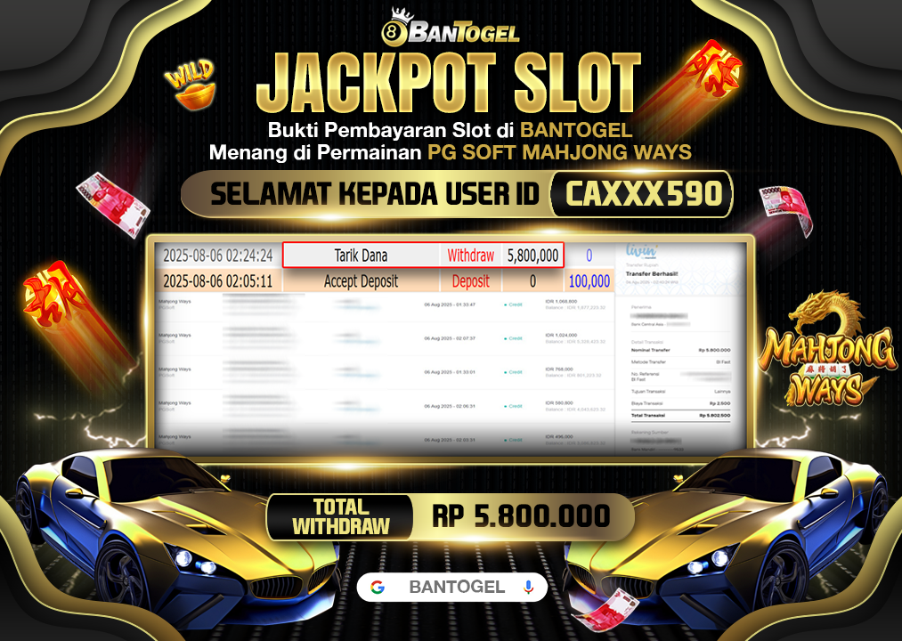 BUKTI JACKPOT LUNAS BANTOGEL