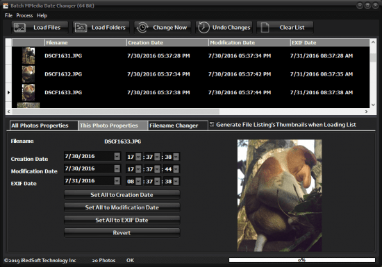IRedSoft Batch MMedia Date Changer 2.19