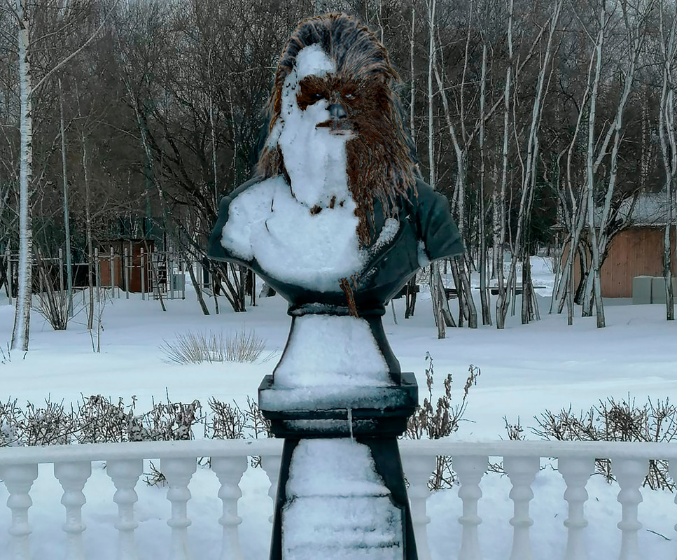 Чубакка в снегу